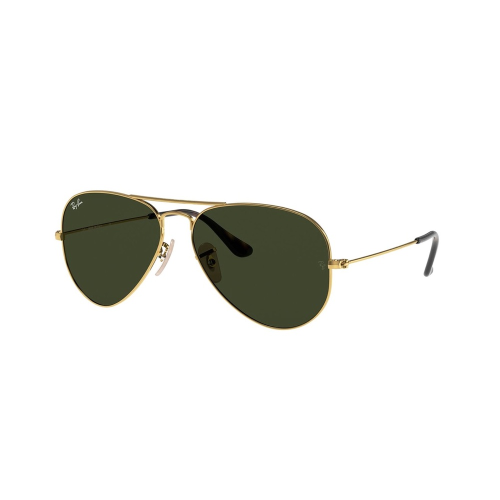 Ray-Ban Aviator Sunglasses - Gold Frame with Dark Green Lenses (Model: ORB 3025)